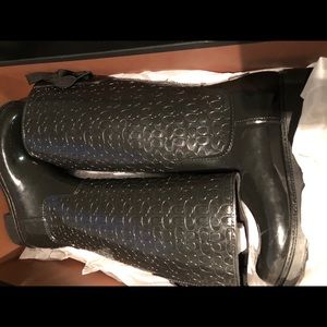 Coach Tudor black  rainboots - size 8 B- worn once